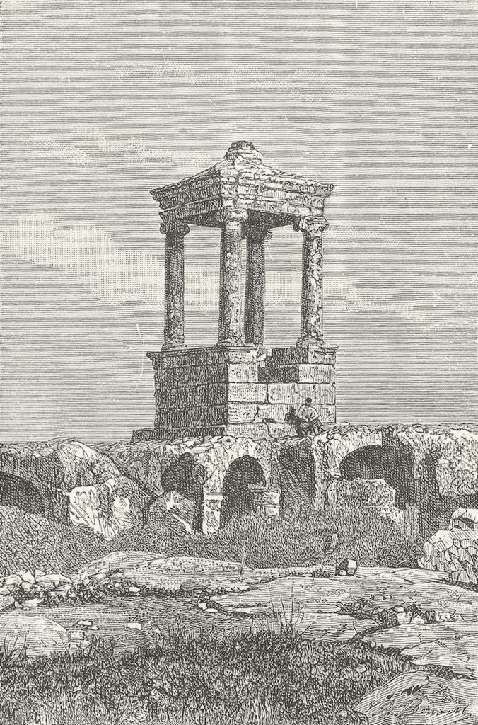SYRIA. Ancient tomb of Dana c1885 old antique vintage print picture